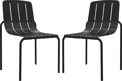 Produktbild von Set mit 2 klappbaren Gartenstühlen aus Metall – Schwarz – BALVORA von MYLIA