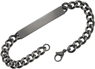 Produktbild von Unique Edelstahlarmband schwarz B5066b (Länge: 19cm)