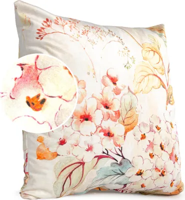 Produktbild von Dekokissen 50x50cm mit Motiv Juile creme ohne Füllung Kissehülle mit Reißverschluss Velours