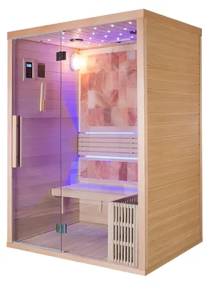 Obrázok produktu pre Drevená sauna na doma: Suchá a parná sauna pre 1 osobu