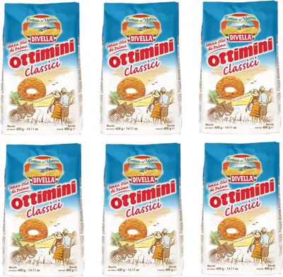 Produktbild von 6x Divella Ottimini Classici Shortbread Kekse mit frischen Eiern 400g Biscuits Cookies italienische Kekse