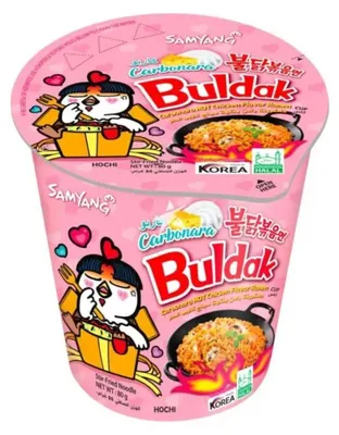 Image de Samyang Buldak Carbonara Goût Poulet Chaud Ramen Cup 80g