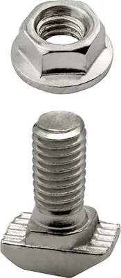 Produktbild von KLAK 20 - Hammerkopfschraube T-Schraube M5 12mm Nut 6 Aluprofil 20-er 1 Stück + Mutter