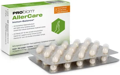 Produktbild von AllerCare bei überreagierendem Immunsystem – Klinisch getestete Bakterienkulturen & Vitamin D3–Unterstützung für ein ausgeglichenes Immunsystem