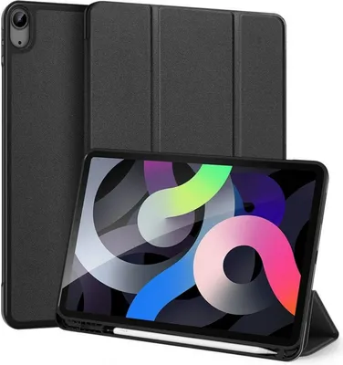 Zdjęcie produktu dla Dux Ducis twarde etui z funkcją Smart Sleep stand dla APPLE IPAD AIR 4 10.9 2022 etui na tablet etui na portfel pokrowiec ochronny kolor czarny