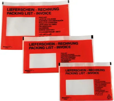 Immagine prodotto di Dokumententasche Lieferschein- Rechnung DL mF sk rt 250 St./Pack.