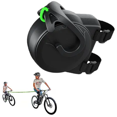 Image de Câble de traction pour vélo, câble de remorquage, câble de traction, couleur noire, 1 pièce, élastique, compatible avec tous les types de selles de vélo