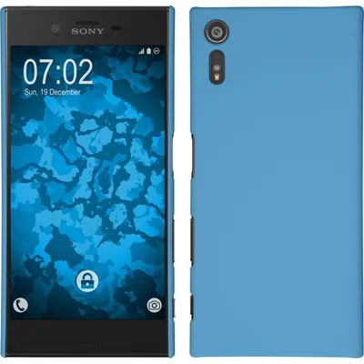 Produktbild von PhoneNatic Case kompatibel mit Sony Xperia XZ - Hülle hellblau gummiert Hard-case + 2 Schutzfolien