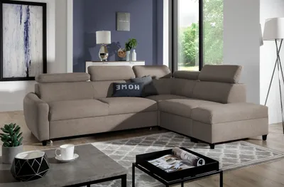 Produktbild von AX LIVING Ecksofa mit Schlaffunktion Braun Olettio L-Form 265 cm R