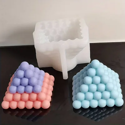 Produktbild von GKA Silikonform Gießform Seifenform Kerzenform Bubble Pyramide Blasen Form für Kerze Kerzenherstellung