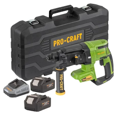 Produktbild von Procraft PHA40bb-c Akku Bohrhammer 20 V 2,6 J SDS plus Brushless + 2x Akku 4,0 Ah + Ladegerät + Koffer
