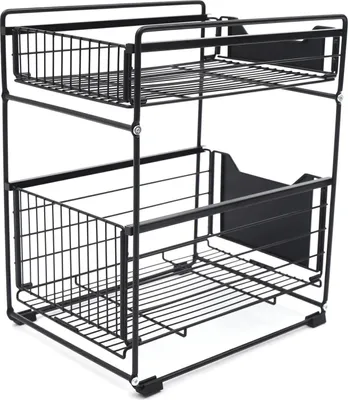 Produktbild von Unter-Sink-Organizer, 2-stufige Aufbewahrung, einfache Montage, schwarz