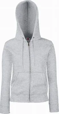 Produktbild von Damen-Sweatshirt mit Kapuze Premium mit Kapuze Sweatjacke - Heather Grau, L