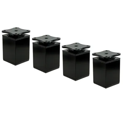 Produktbild von Möbelbein Aluminium H 60 mm, 40 x 40 mm, schwarz 4 Stück