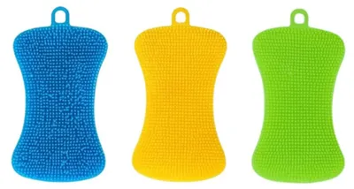 3er Set Silikon-Reinigungsbürsten, 12,5 cm, für Bad & Küche