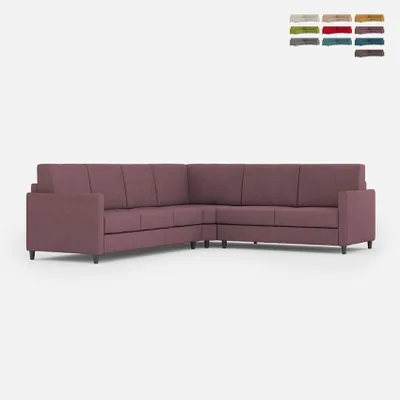 Produktbild von Design-Ecksofa 6-Sitzer 281x221cm in modernem Stoff Karay 18AG - Lila
