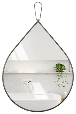 Obrázek produktu pro Nástěnné zrcadlo ve tvaru kapky - S kovovým rámem - 65 x 45 cm