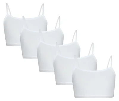 Produktbild von TupTam Mädchen Bustier mit Spaghettiträger 5er Pack, Farbe: Weiß, Größe: 158-164