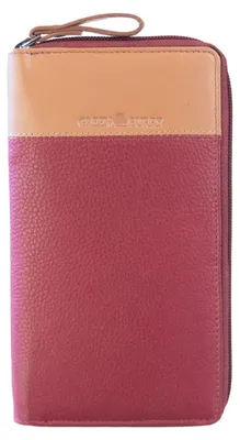 Produktbild von GREENBURRY Geldbörse Duett RV-Long Wallet RFID Red / Tan dunkelrot
