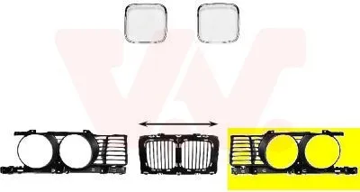 Produktbild von VAN WEZEL 0635511 Kühlergrill Frontgrill für BMW 5 Limousine (E34) Links