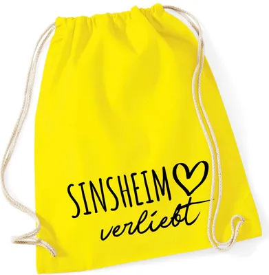 Produktbild von Huuraa Turnbeutel Sinsheim verliebt 12 Liter Yellow Baumwolle Rucksack Geschenkidee