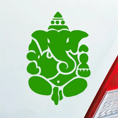 Produktbild von Auto Aufkleber Buddhismus Elefant Ganesha Buddha 12x8 cm Hellgrün Sticker Heckscheibenaufkleber