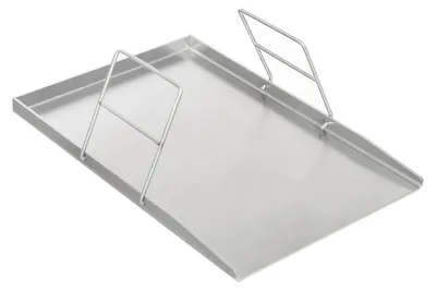 Image de Plaque de cuisson en acier inoxydable - Plateau de cuisson universel pour barbecue - 45 × 30 cm - Épaisseur : 4 mm - Pour barbecues au charbon et à gaz - Camping et plein air - Argent