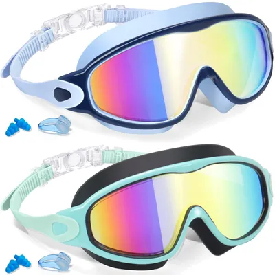 Produktbild von Schwimmbrille Kinder 3-15 Jahre, 2 Stücke, UV-Schutz, beschlagfrei, für Schwimmbad