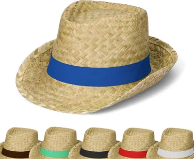 Obrázek produktu pro Letní klobouk „Kuba“ – sluneční klobouk pro dámy a pány ve stylu trilby – panamský klobouk z mořských řas se suchým zipem – přírodní/modrý