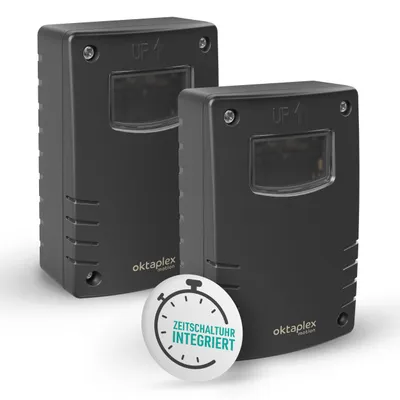 2er-Set Dämmerungsschalter IP65 230V anthrazit mit Timer
