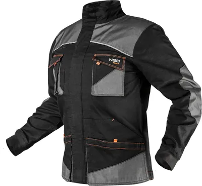 Obrázok produktu pre NEO TOOLS HD Slim pánska pracovná mikina, sivá, 60% bavlna, 37% polyester, 3% Elastan, vyššia, obopínajúca telo, tkanina oxford, vrecká, profilované lakte, reflexné prvky