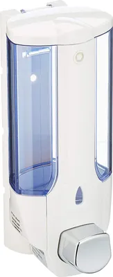 Produktbild von Seifenspender (zur Wandmontage, nachfüllbarer Flüssigseifenspender, Lotionspender aus Kunststoff, Volumen: ca. 380 ml) weiß