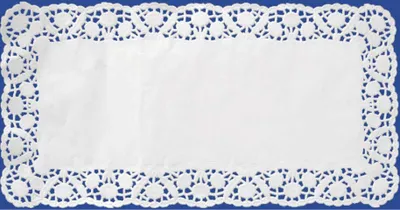 Produktbild von 100x Deko-Tortenspitzen eckig weiß 20 x 40 cm