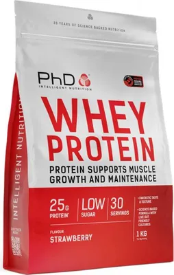 Produktbild von PhD Whey Protein (1000g) Strawberry - Eiweiße - Molkenprotein-Konzentrat