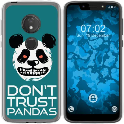 Produktbild von PhoneNatic Case kompatibel mit Motorola Moto G7 Play Silikon-Hülle Crazy Animals Panda M2
