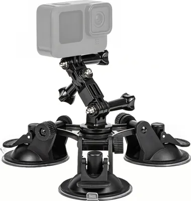 Zdjęcie produktu dla Uchwyt na telefon z przyssawką, trójnożny uchwyt z przyssawką z adapterem do kamer sportowych, klipsem na telefon i stałą śrubą, kompatybilny z iPhone GoPro 12/11/10/9/8/7, Insta 360 i innymi kamerami sportowymi