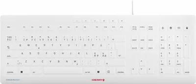Image de Cherry STREAM PROTECT - Taille complète (100%) - filaire - USB - commutateur à ciseaux - QWERTY - blanc