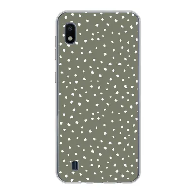 Produktbild von MuchoWow® Handyhülle Schutzhülle Hülle für Samsung Galaxy A10 Polka dots - Grün - Weiß Silikon Softcase Handy Hülle - Schutzhülle