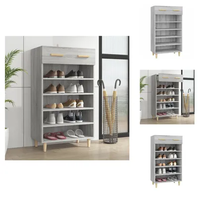 Produktbild von vidaXL Schuhschrank Grau Sonoma 60x35x105 cm Holzwerkstoff -  Schuhregale & -schränke