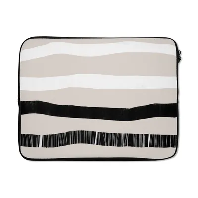 Produktbild von MuchoWow® Laptop Hülle 17 Zoll Laptoptasche Linie - Pastell - Minimalismus - Muster - Zipper - Schutzabdeckung