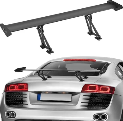 Image de Aileron de voiture VEVOR GT Wing, aileron universel de 43,3 pouces avec pont unique, aluminium léger réglable, aileron arrière de voiture, aileron de course BGW/JDM Drift noir