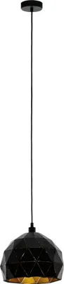 Produktbild von EGLO Hängeleuchte Roccaforte, 1 flammige Pendelleuchte, Hängelampe aus Metall in Schwarz und Gold, E27 Fassung, Ø 30 cm
