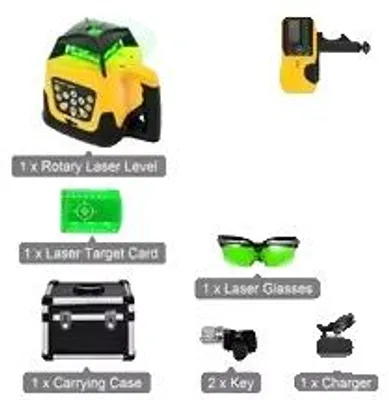Obrázek produktu pro Laserový nivelátor, automatická nivelace, vertikální a horizontální skenování, zelený laser 1, 220V-240V, zástrčka EU