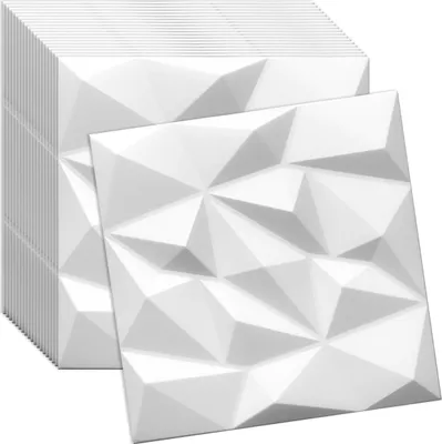 Produktbild von Verdico | 3D Wandpaneel Polystyrol - 50x50 cm - Weiß - Elegante Dekoration - 20 Stück für stilvolle Räume, Wand- & Deckenverkleidung