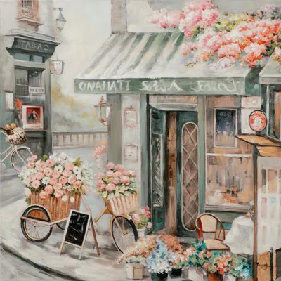 Produktbild von ArtUniverse Leinwandbild Romantischer Bumenladen 80 x 80 cm