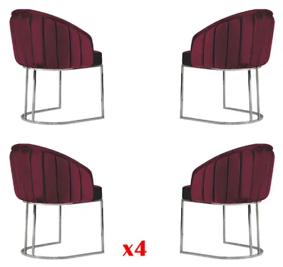 Produktbild von Esszimmer 4 x Stuhl Design Polstersitz Stühle Garnitur Sessel Lounge Set Neu