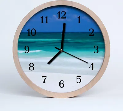 Produktbild von Holzuhr 30fi cm wanduhr - Seestrandlandschaft