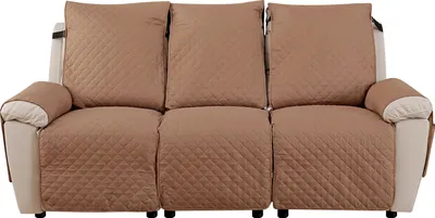 Produktbild von Sesselschoner 3 Sitzer Sofa Universal Wasserdicht Reversibel Gesteppte Gepolsterter Sofaschutz Sesselauflage, Braun