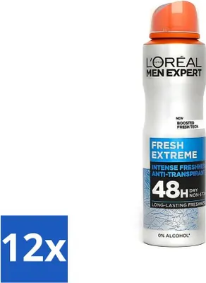 Image de L'Oréal Men Expert Déodorant Spray Fresh Extreme 150 ml - Pack avantage - 12 pièces