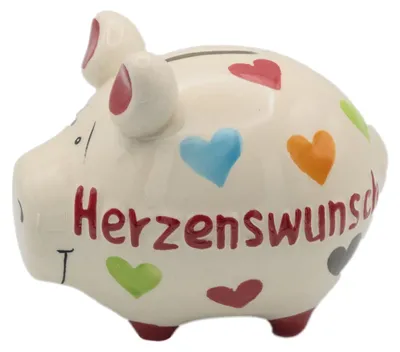Produktbild von Sparschwein HERZENSWUNSCH aus Keramik - 12,5 cm